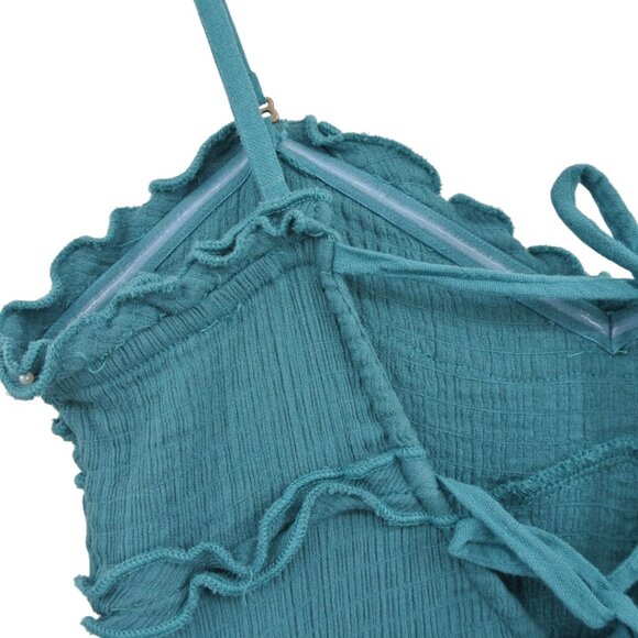 Free People Midi Blue Ruffle Detail Dress w/ Detachable Straps - Picture 8 of 8